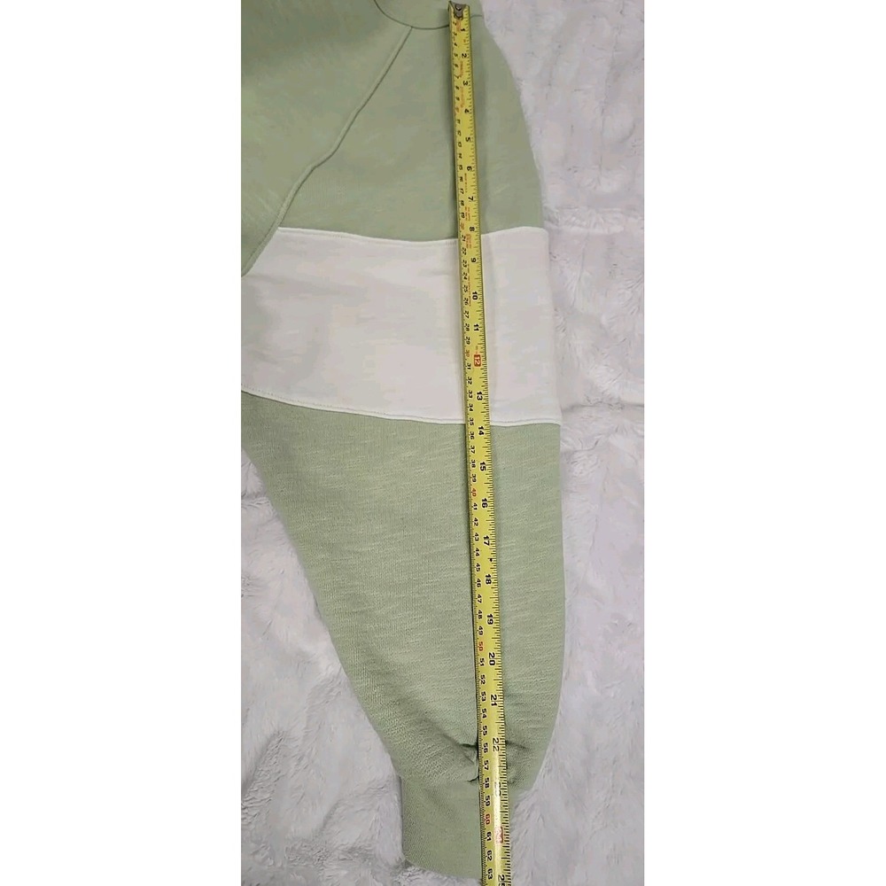 Madewell MWL Oversized Raglan Sweatshirt Colorblock White & Green Women's Sz XXS - Picture 10 of 12